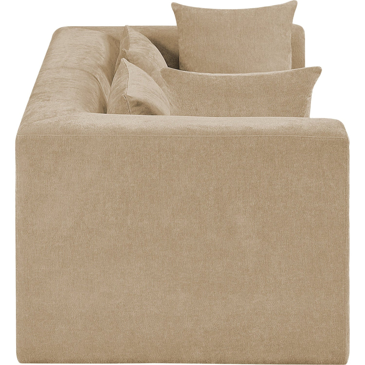 Stellar 76in Beige Chenille Fabric Upholstered 2 Piece Modular Sofa