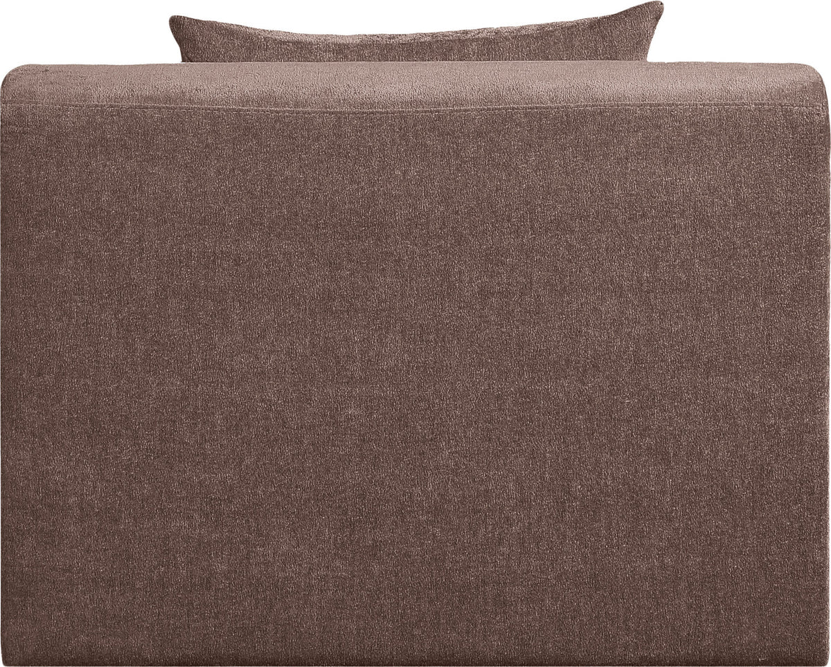 Stellar Brown Chenille Fabric Upholstered Modular Armless Chair
