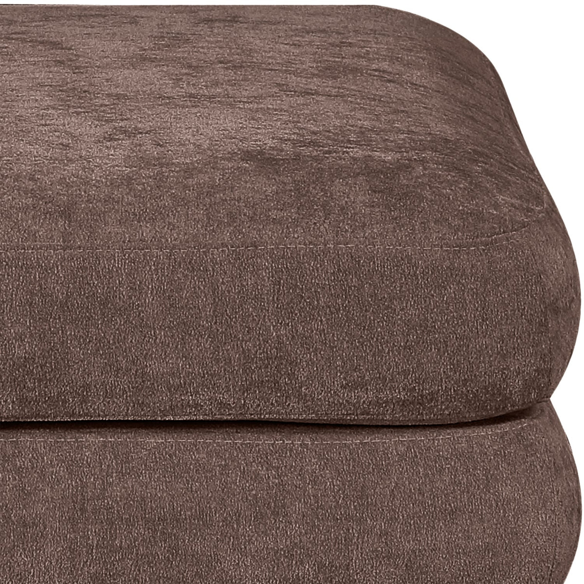 Stellar Brown Chenille Fabric Upholstered Modular Ottoman