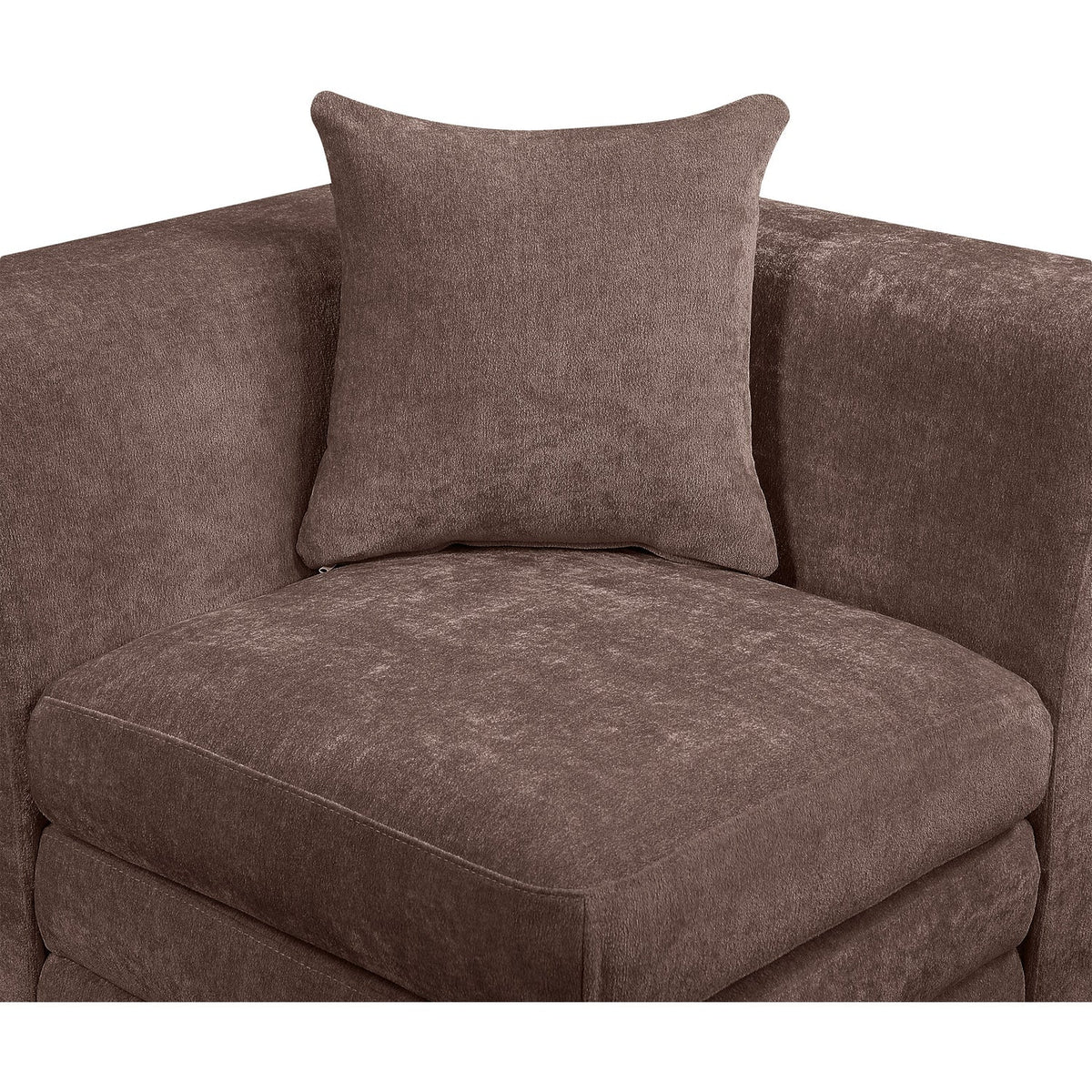 Stellar 7 6in Brown Chenille Fabric Upholstered 2Piece. Modular Sofa