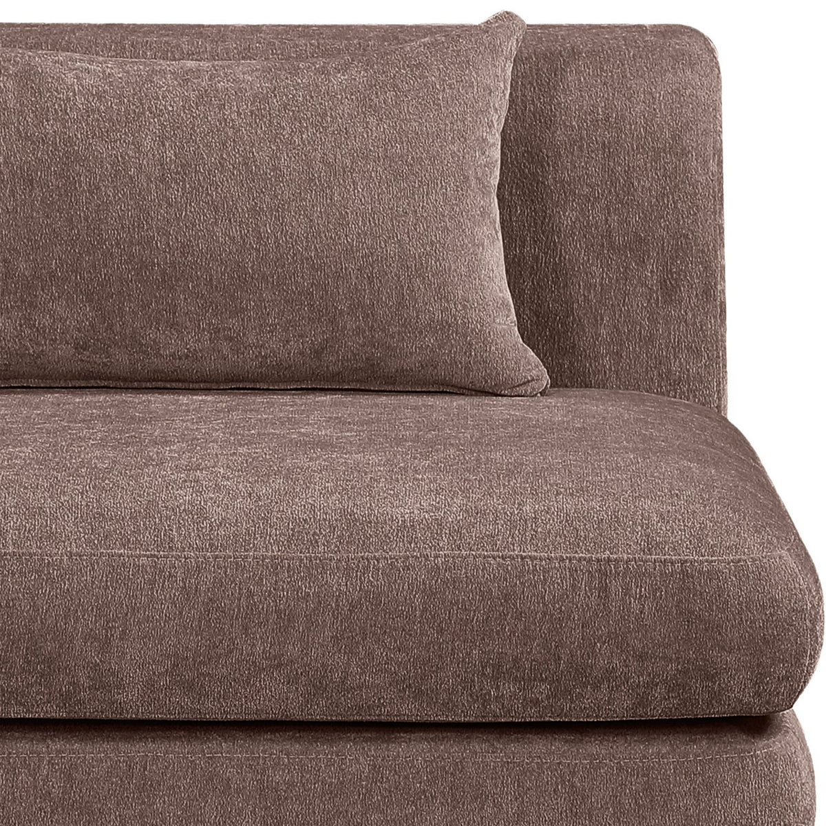 Stellar 7 6in Brown Chenille Fabric Upholstered 2Piece. Modular Sofa