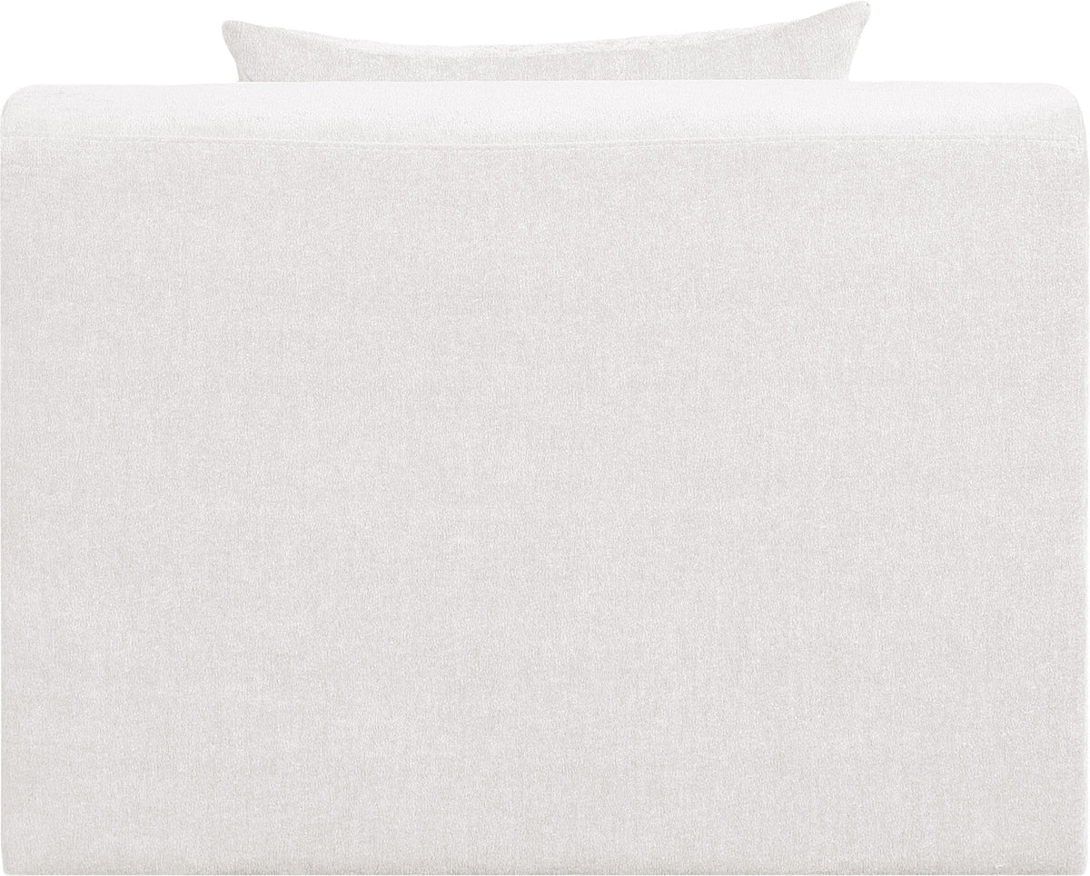 Stellar Cream Chenille Fabric Upholstered Modular Armless Chair