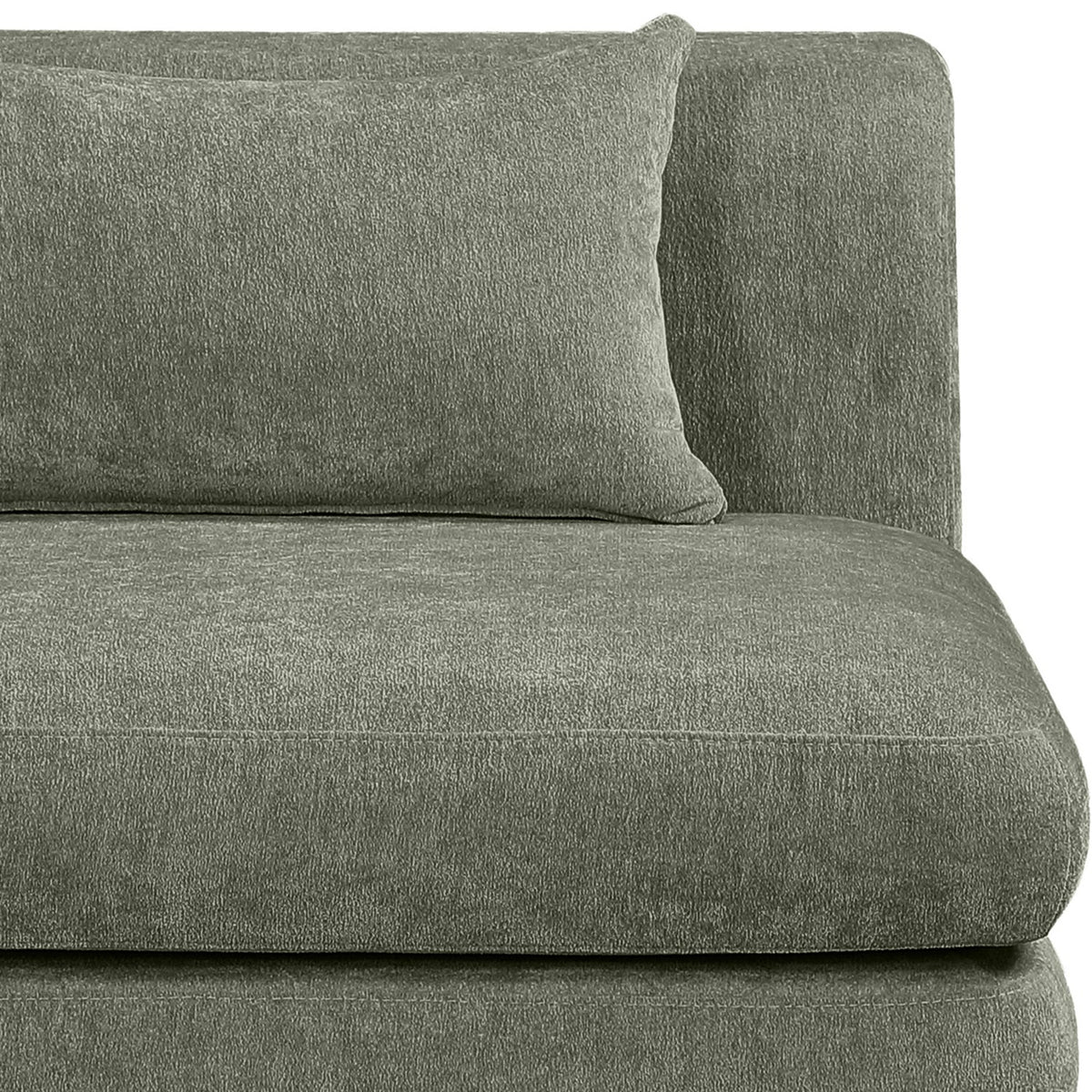 Stellar 114in Green Chenille Fabric Upholstered 3 Piece Modular Sofa
