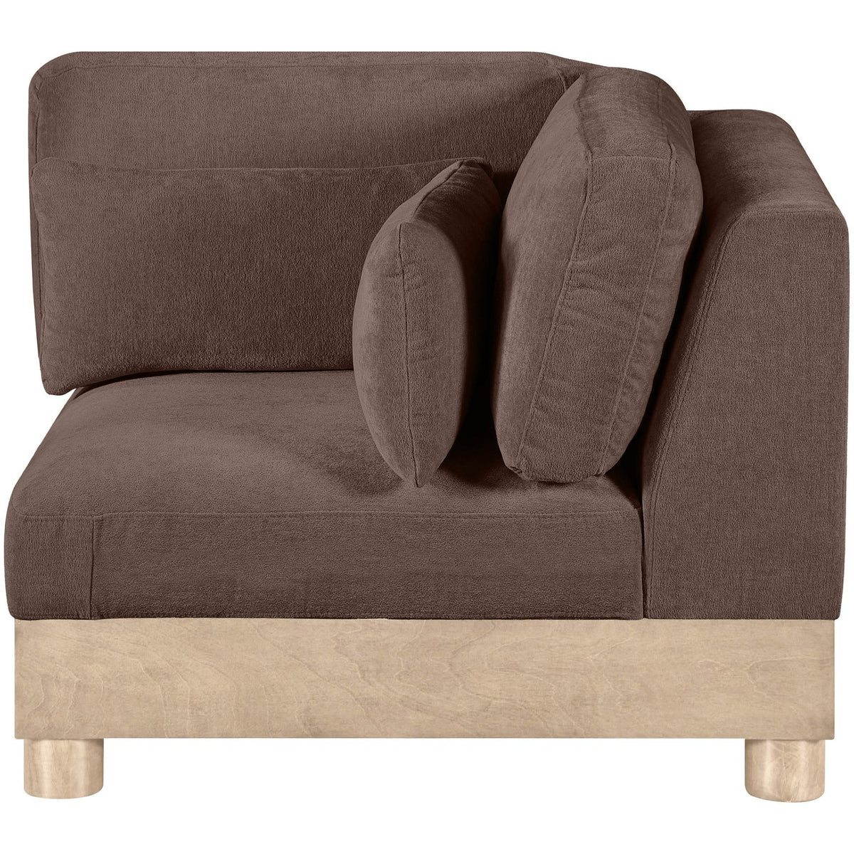 Turin Brown Chenille Fabric Upholstered Modular Corner Chair