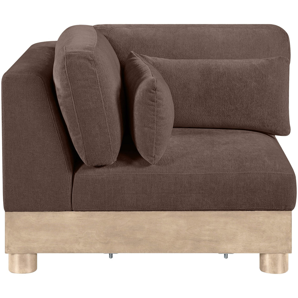 Turin Brown Chenille Fabric Upholstered Modular Corner Chair