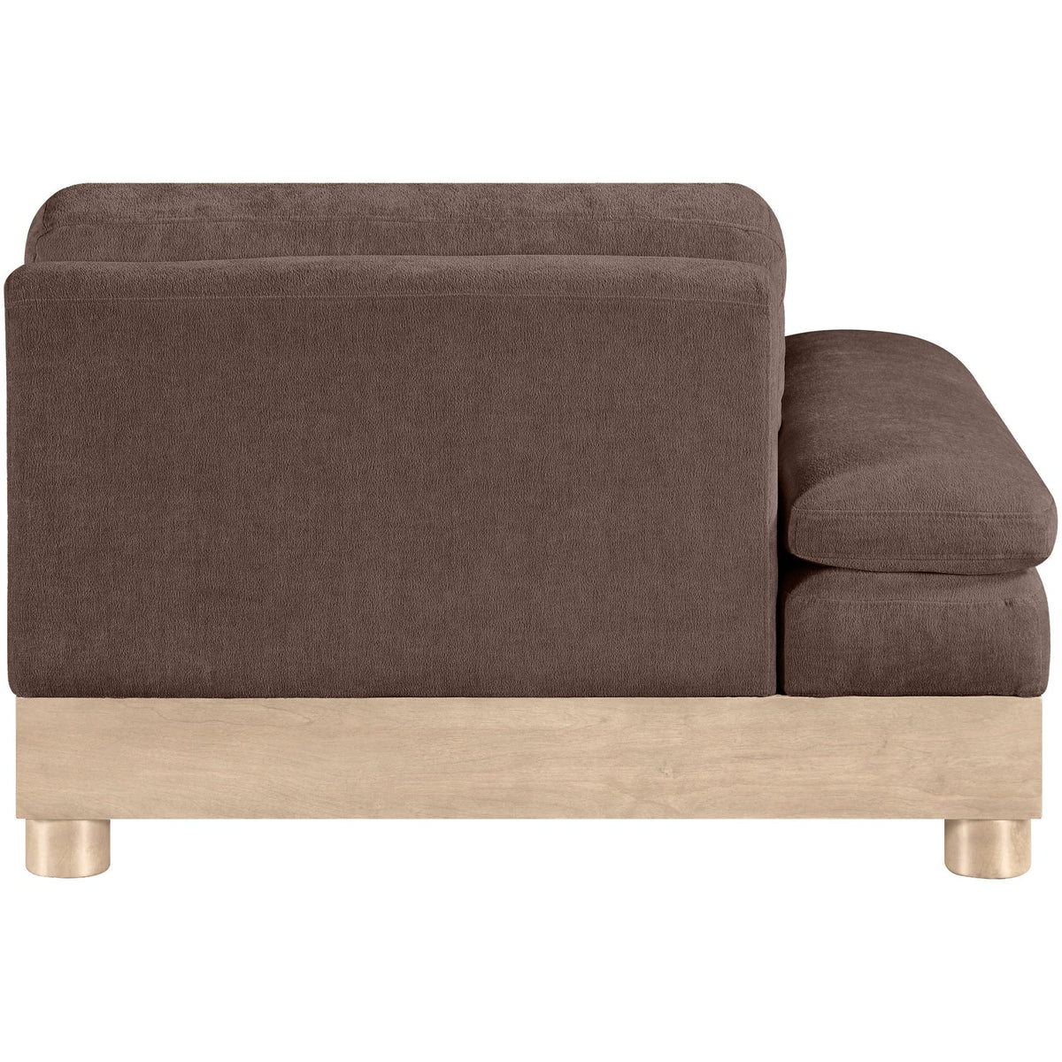 Turin Brown Chenille Fabric Upholstered Modular Left Arm Chair