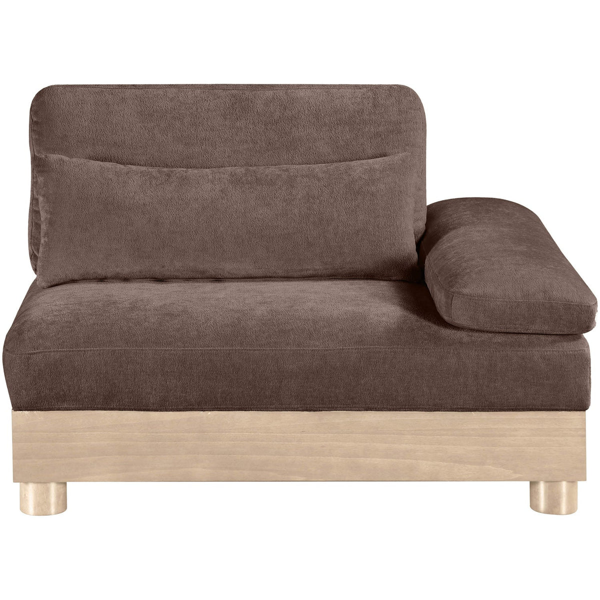 Turin Brown Chenille Fabric Upholstered Modular Right Arm Chair