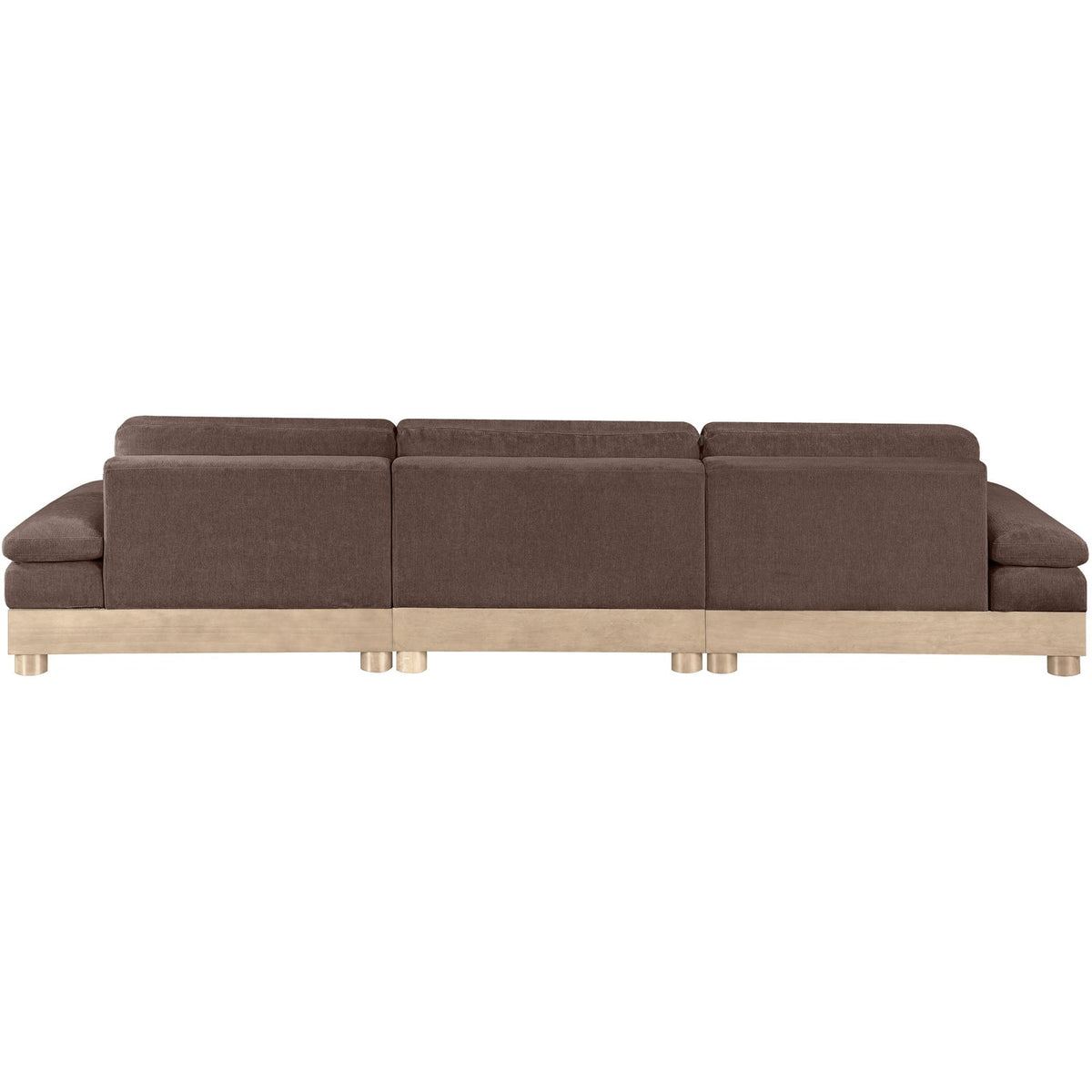 Turin 13 5 .5in Brown Chenille Fabric Upholstered 3 Piece. Modular Sofa