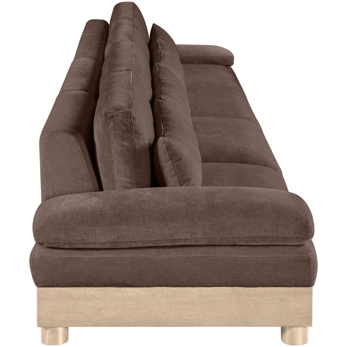 Turin 175.5in Brown Chenille Fabric Upholstered 4 Piece Modular Sofa