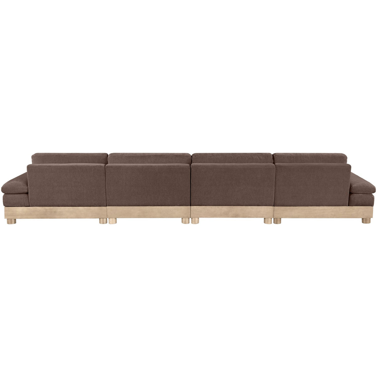 Turin 175.5in Brown Chenille Fabric Upholstered 4 Piece Modular Sofa