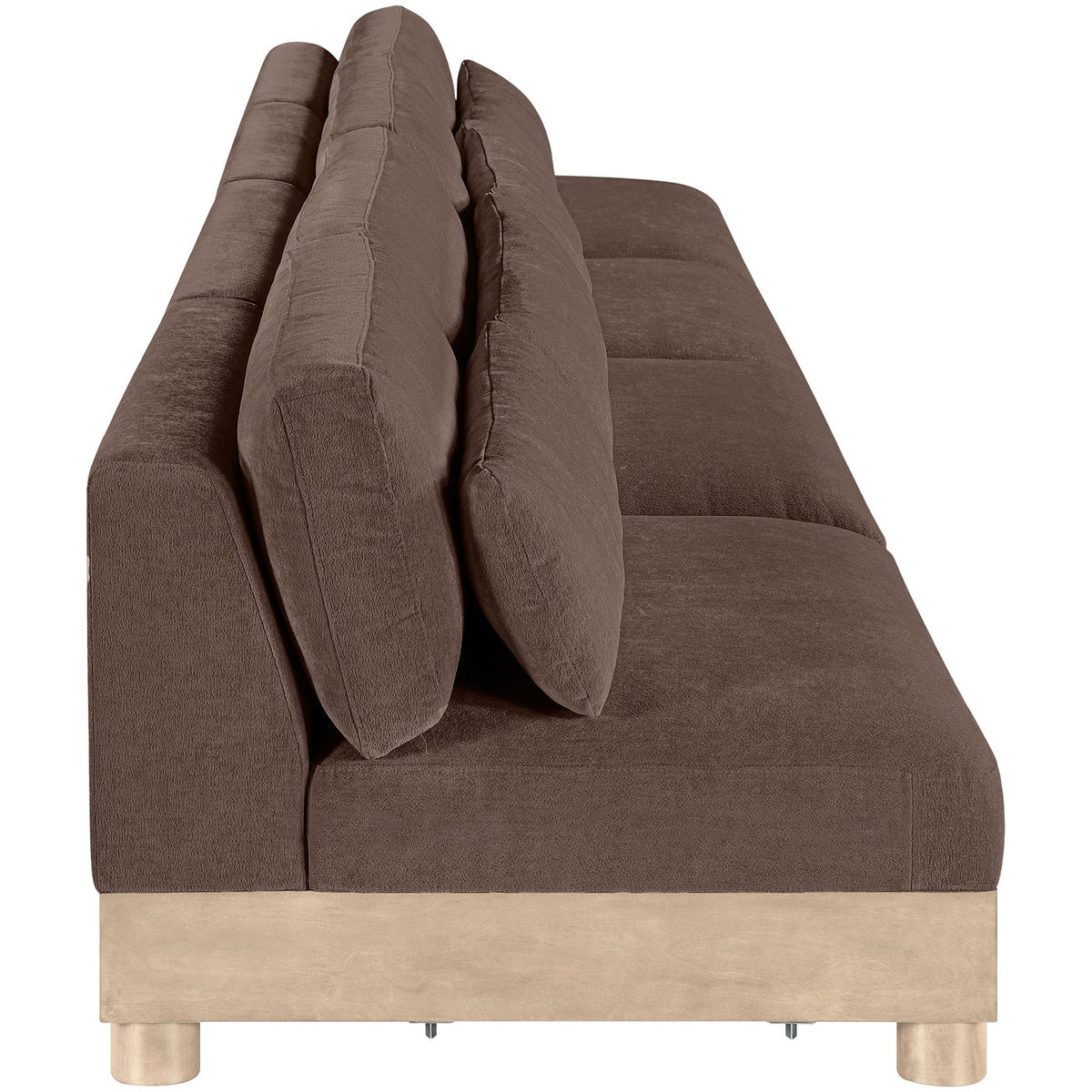 Turin 16 0in Brown Chenille Fabric Upholstered 4 Piece. Modular Sofa