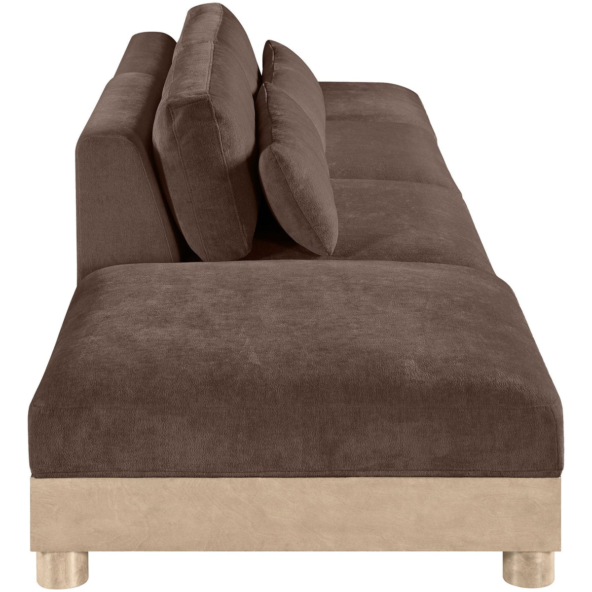 Turin 160in Brown Chenille Fabric Upholstered 4 Piece Modular Sofa