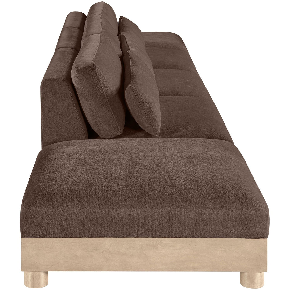 Turin 200in Brown Chenille Fabric Upholstered 5 Piece Modular Sofa