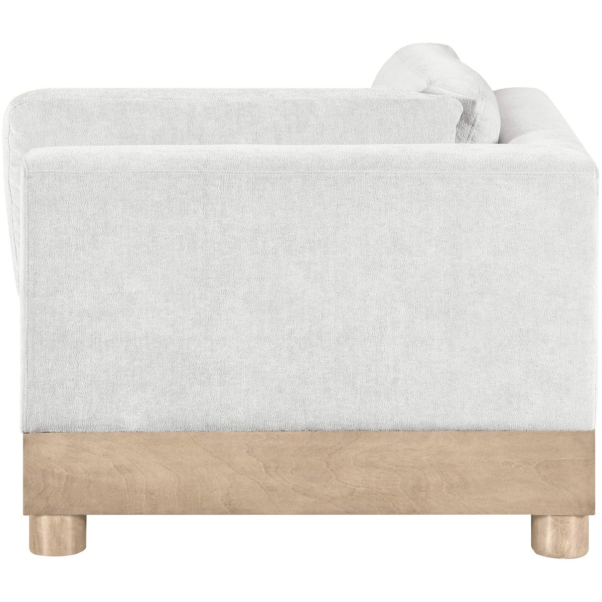 Turin Cream Chenille Fabric Upholstered Modular Corner Chair