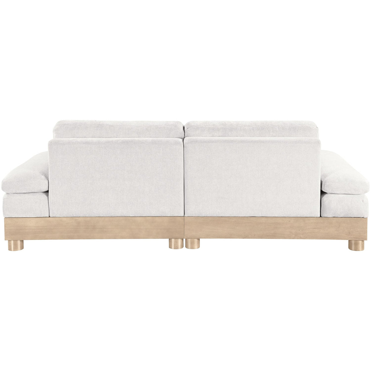 Turin 95.5in Cream Chenille Fabric Upholstered 2 Piece Modular Sofa