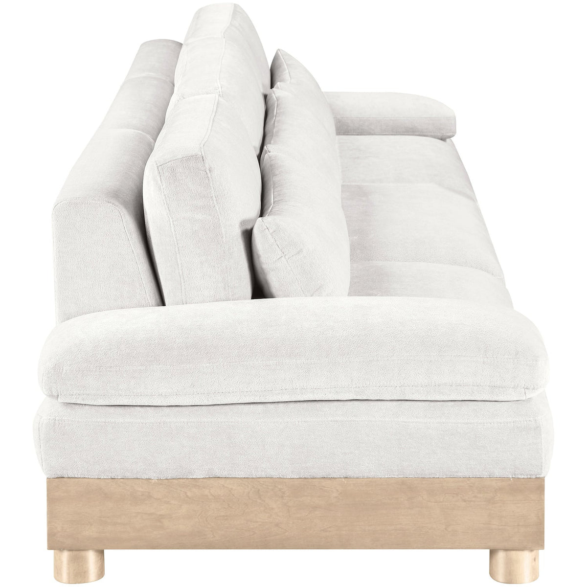 Turin 13 5 .5in Cream Chenille Fabric Upholstered 3 Piece. Modular Sofa