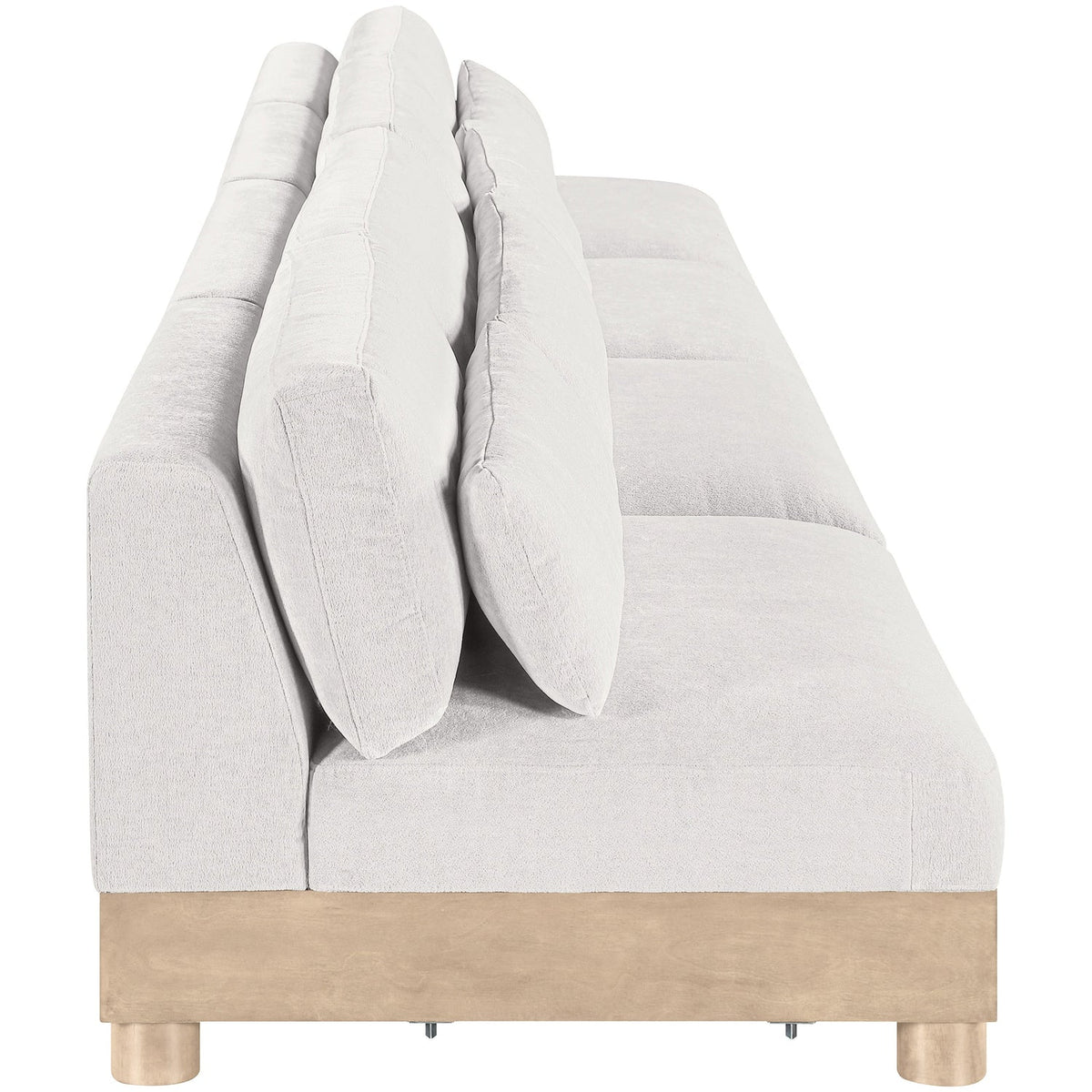 Turin 16 0in Cream Chenille Fabric Upholstered 4 Piece. Modular Sofa