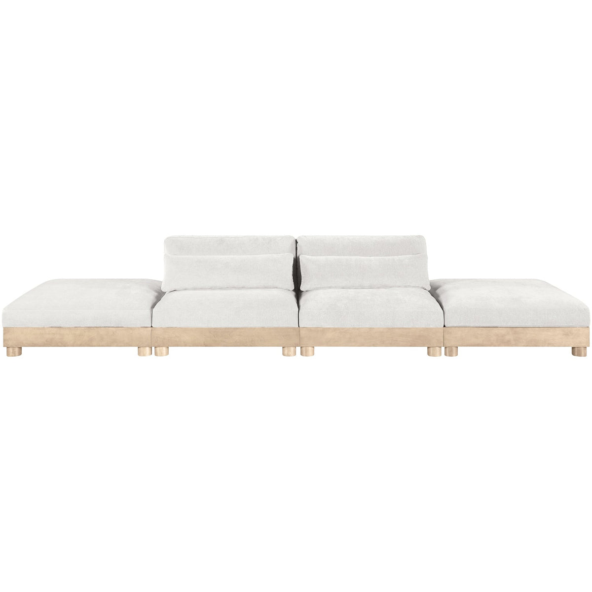 Turin 16 0in Cream Chenille Fabric Upholstered 4 Piece. Modular Sofa