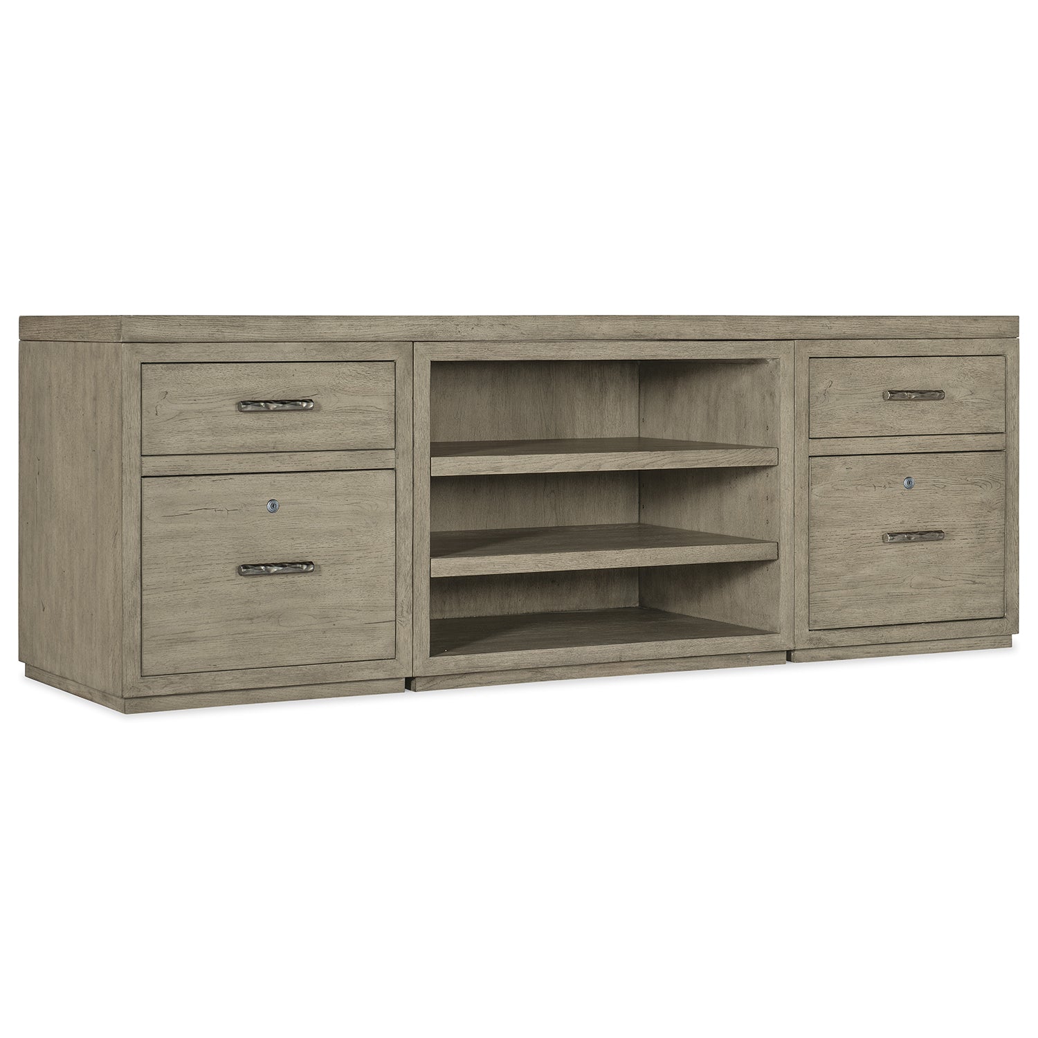 Hooker Furniture Linville Falls Credenza with Two Files and Open Desk Cabinet
