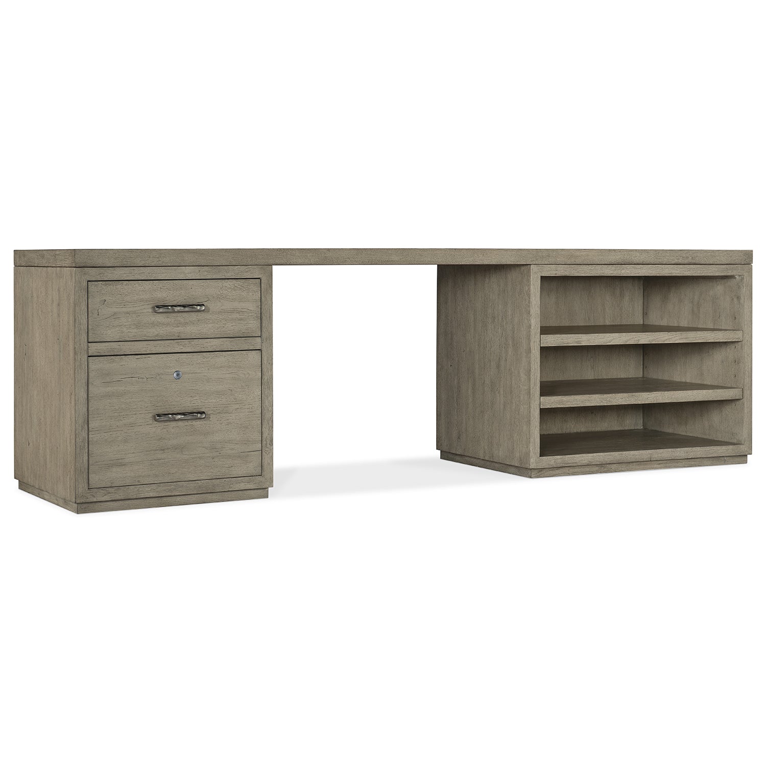 Hooker Furniture Linville Falls Desk with One File and Open Desk Cabinet