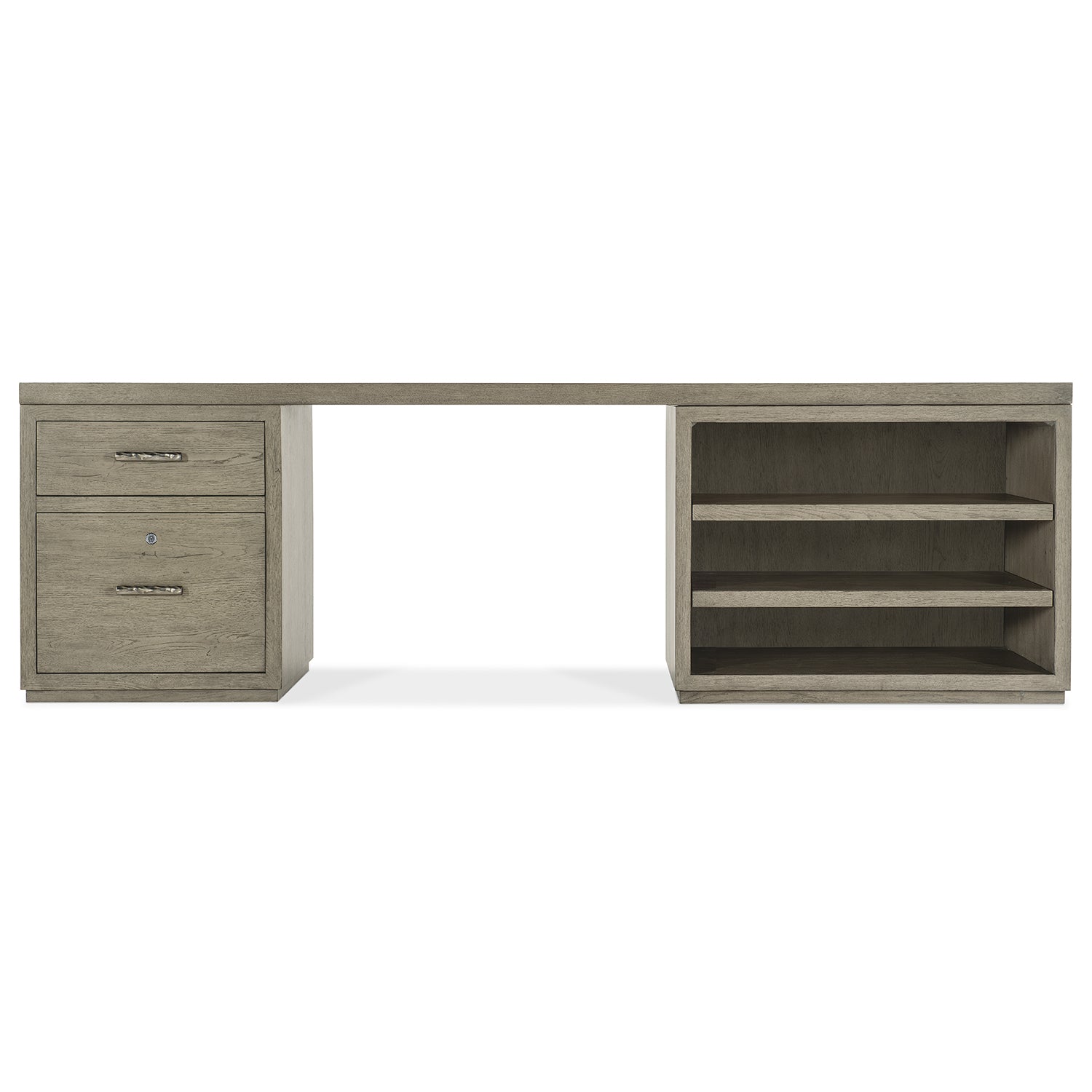 Hooker Furniture Linville Falls Desk with One File and Open Desk Cabinet