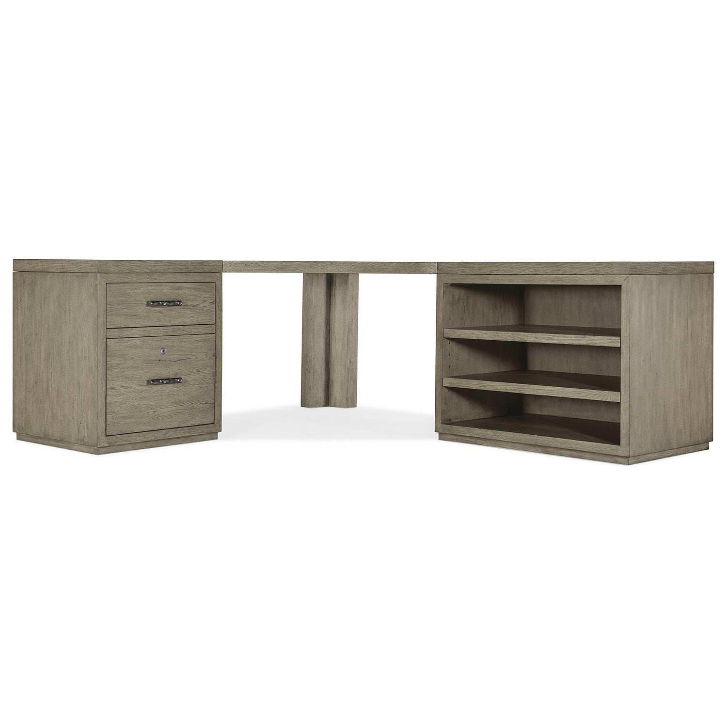 Hooker Furniture Linville Falls Corner Desk with File and Open Desk Cabinet