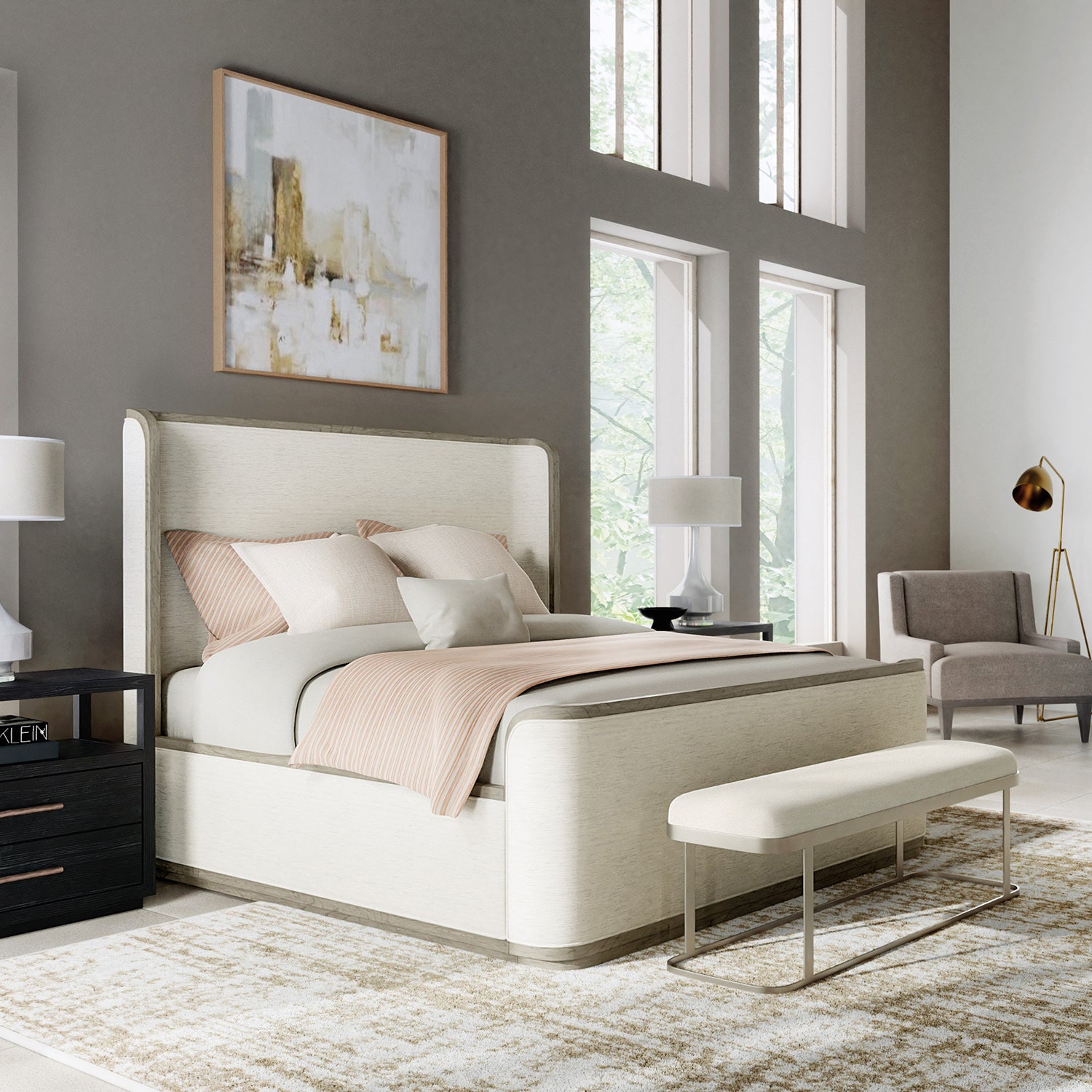 Hooker Furniture Linville Falls River Branch Upholstered Bench