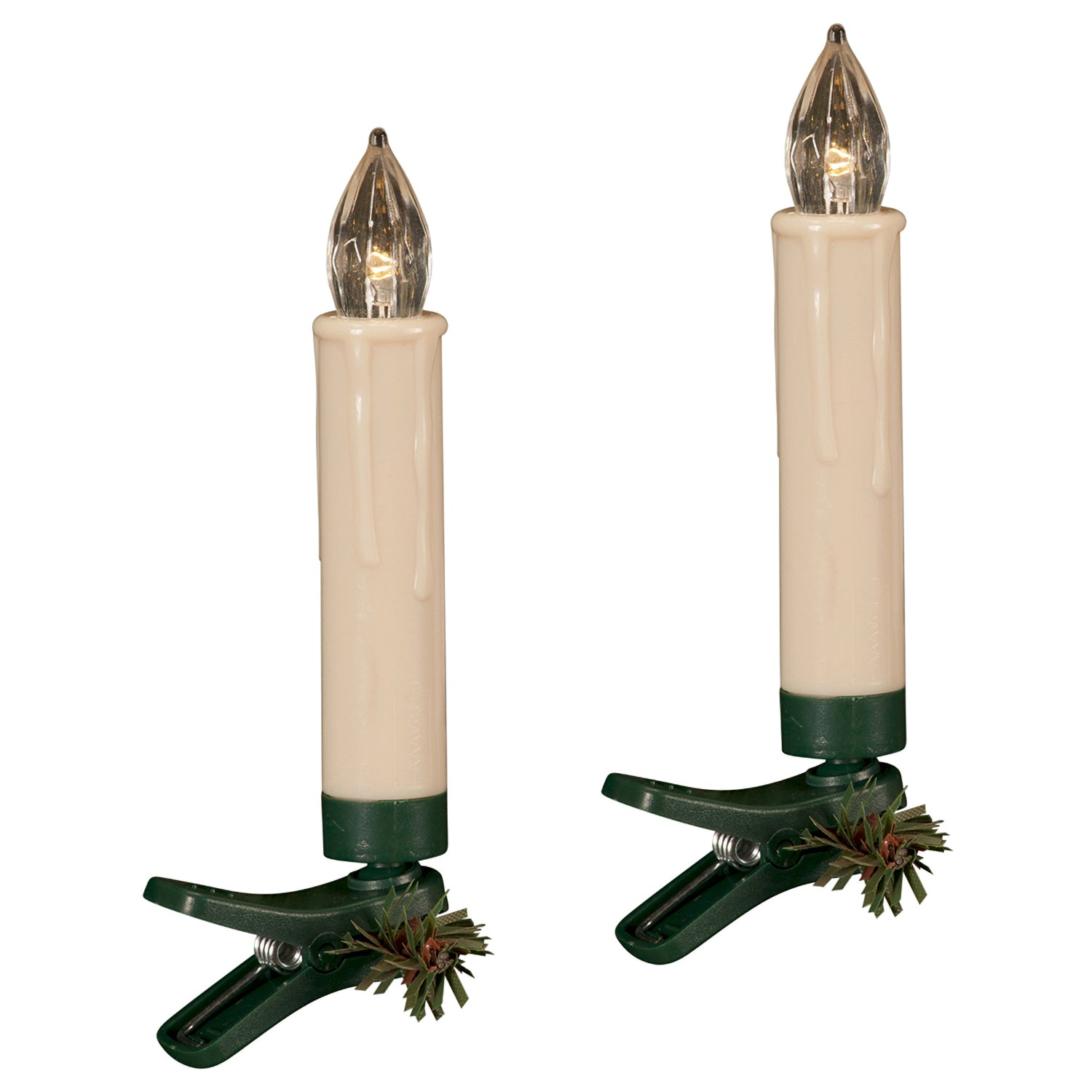 LED White Clip on Taper Candle with Remote Set of 24