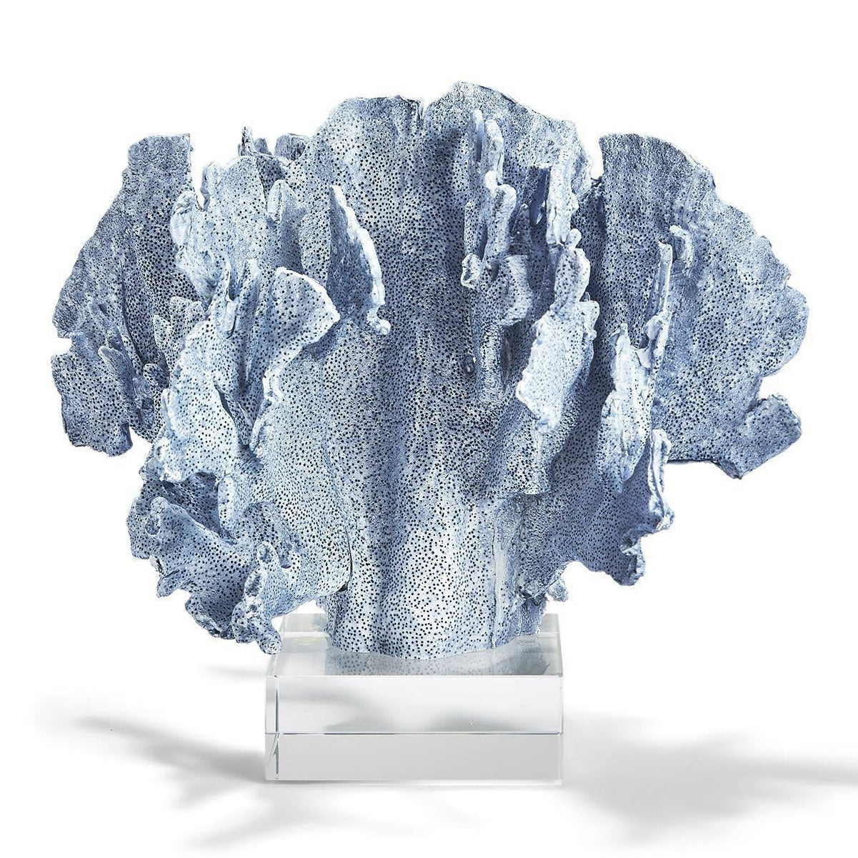 Blue Coral Sculpture on Glass Base