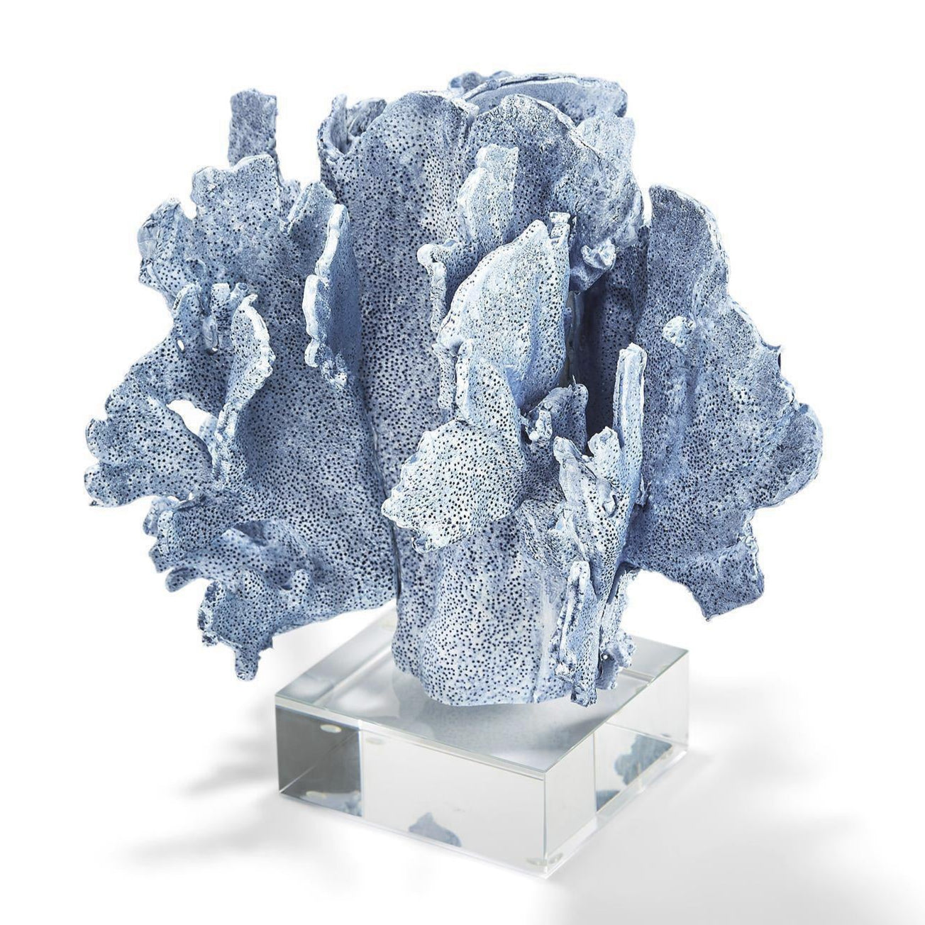 Blue Coral Sculpture on Glass Base
