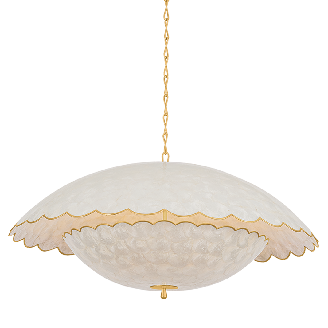 Hudson Valley Lighting Hollis Hills Large Pendant in Vintage Gold Leaf, primary product view