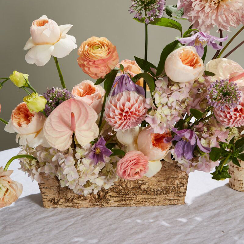 Birch with Zinc Lining Planter