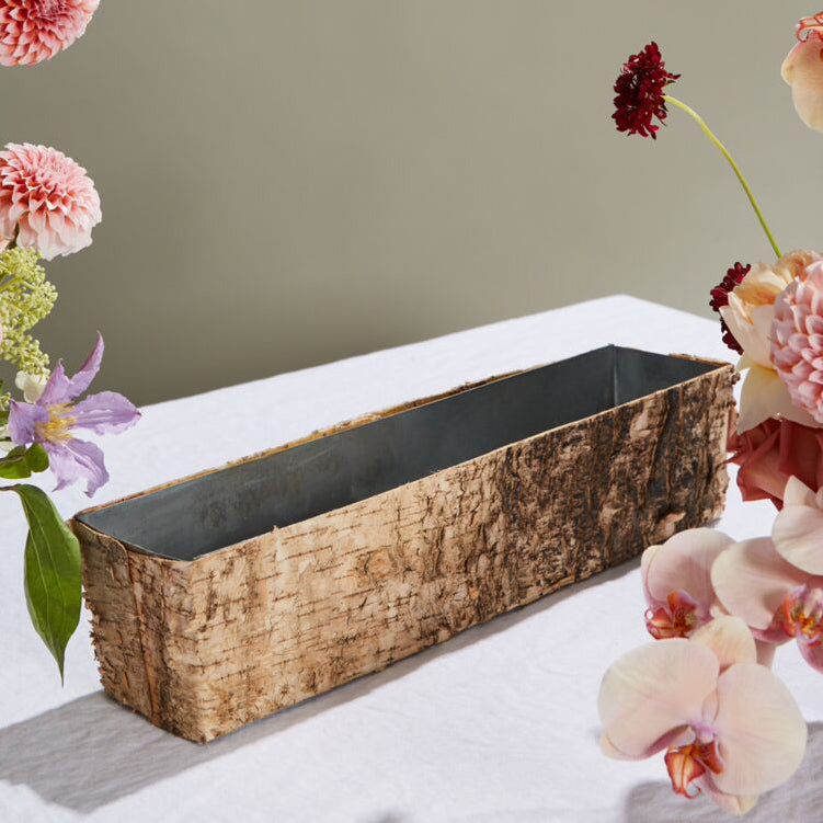 Birch with Zinc Lining Planter