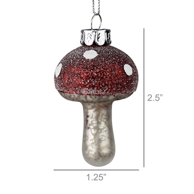 Mushroom Glass Ornament Set of 3