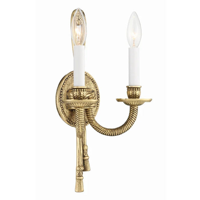 Crystorama Cast Brass 2-Light Wall Sconce