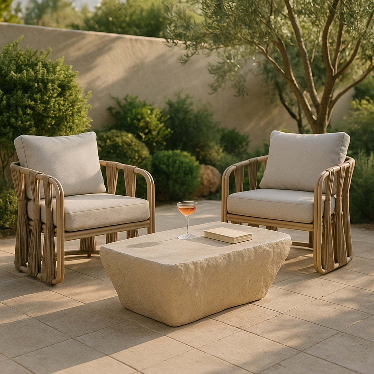 Rockford Beige Concrete Indoor/Outdoor Coffee Table