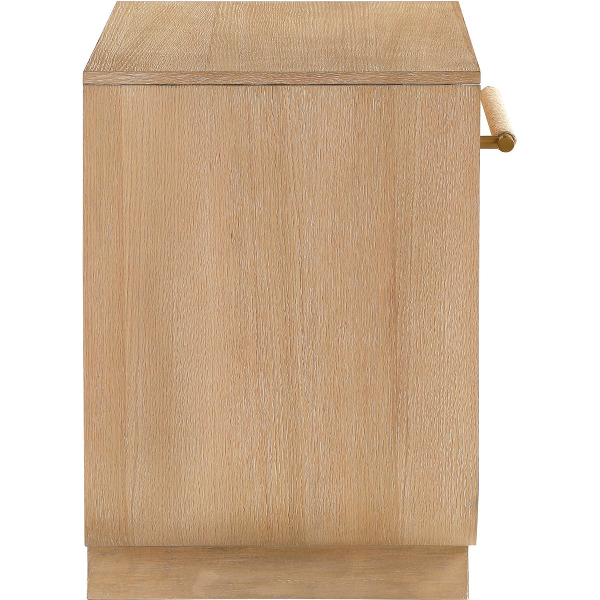 Sorell 28in Natural Rattan Handle And Solid Wood Nightstand Set of 2