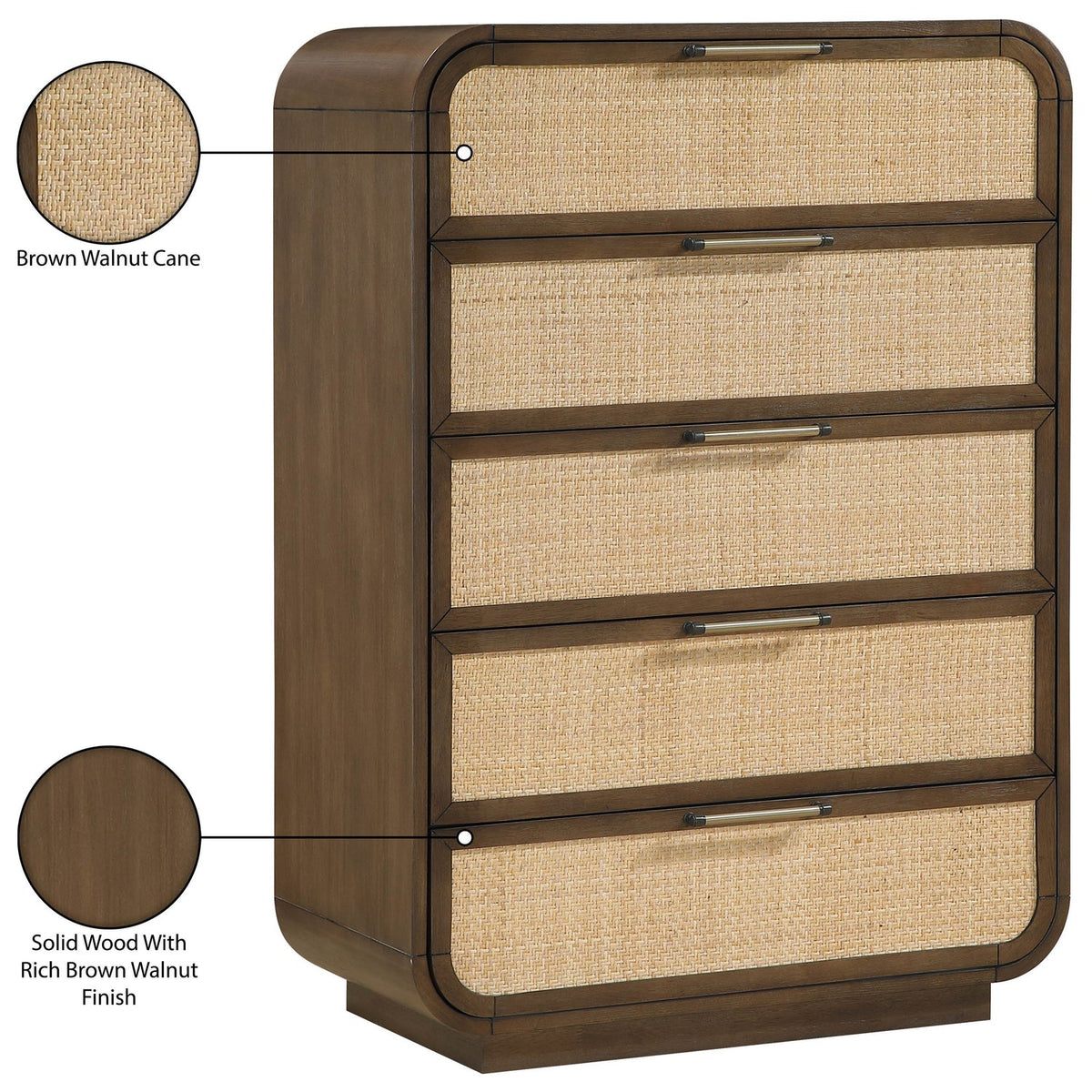 Windsor Brown Natural Cane And Solid Wood Chest