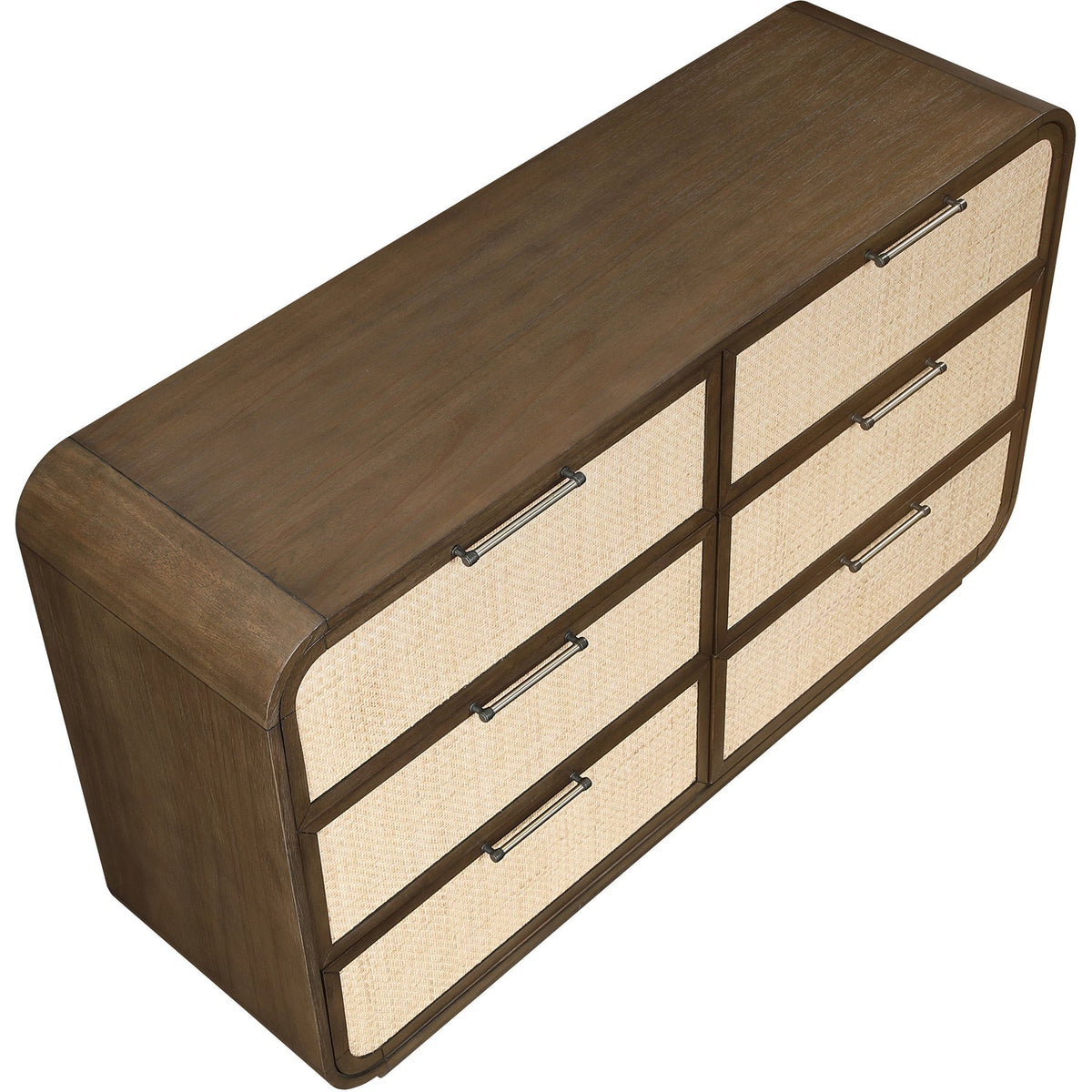 Windsor Brown Natural Cane And Solid Wood Dresser