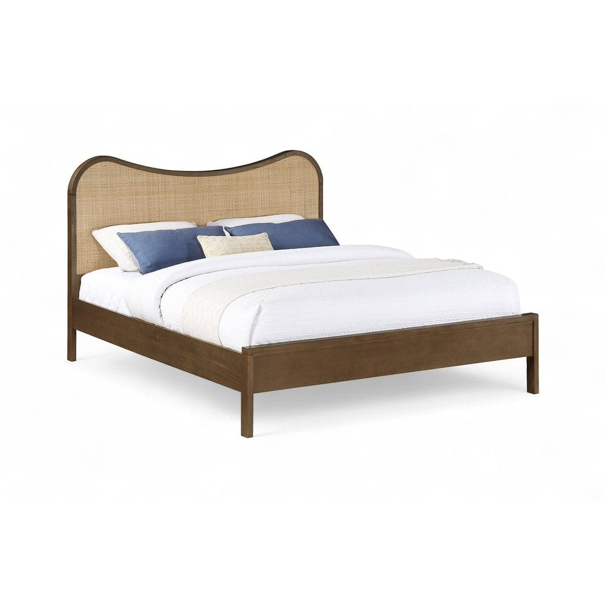 Windsor Brown Natural Cane And Solid Wood Bed