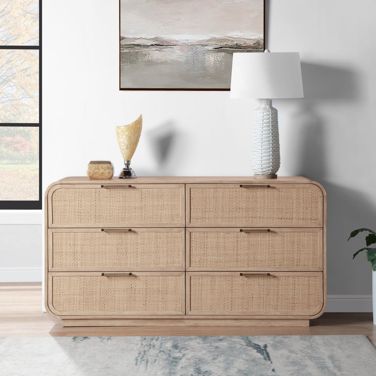 Windsor Natural Cane And Solid Wood Dresser