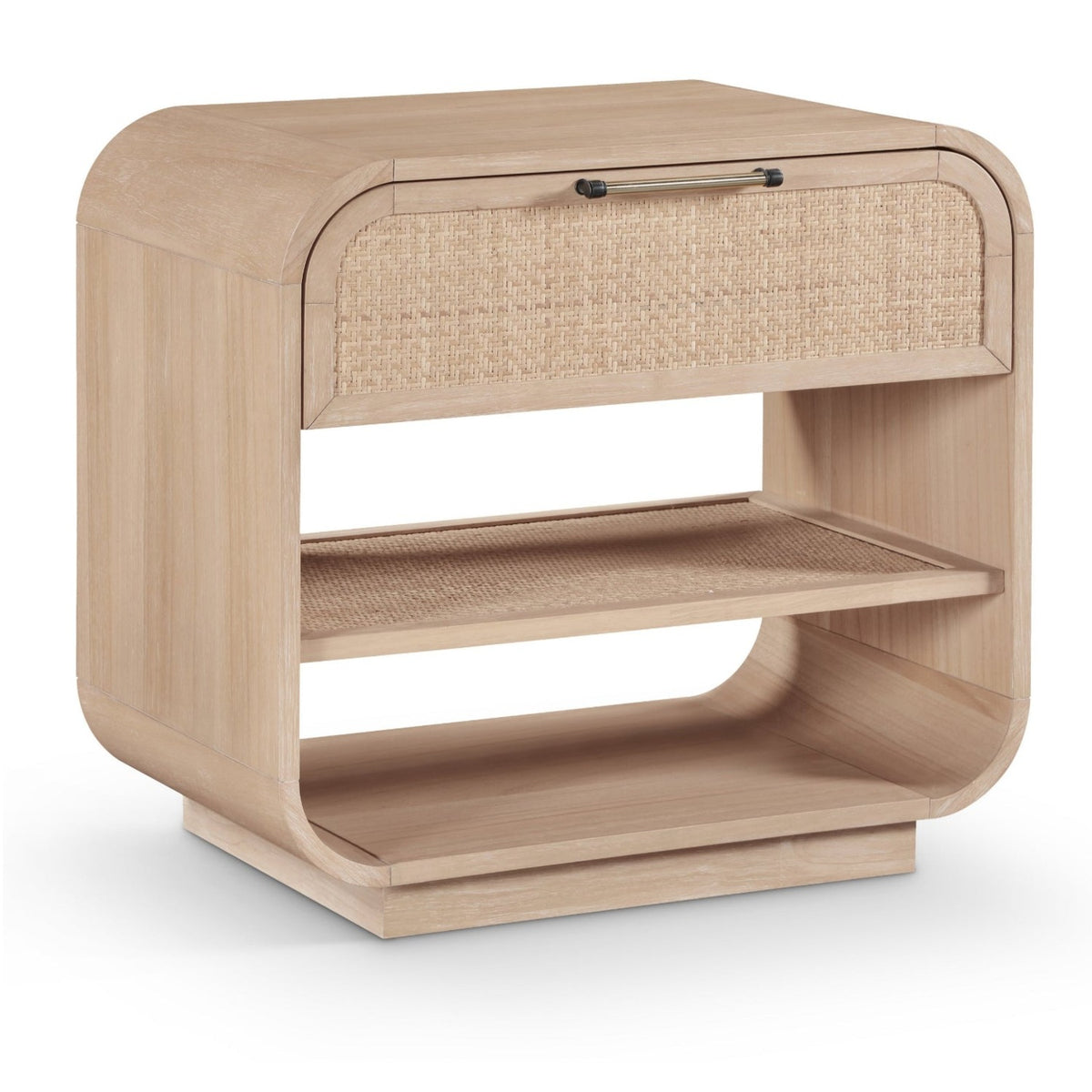Windsor 28.5" Natural Natural Cane And Solid Wood Nightstand in natural cane and wood, primary product view