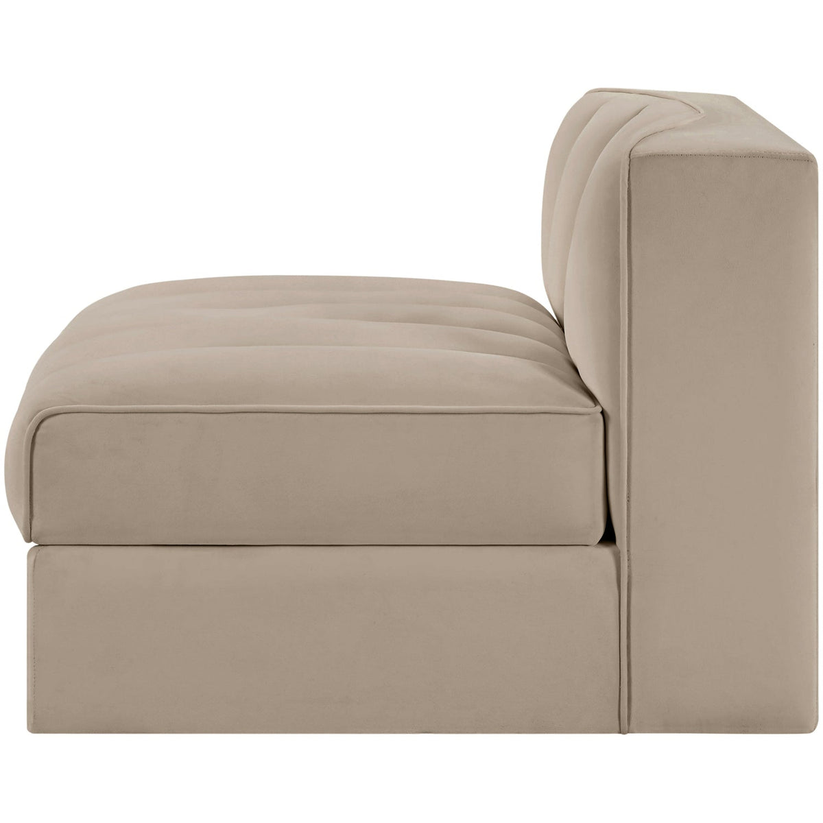 Rummi Beige Velvet Performance Fabric Upholstered Modular Chair