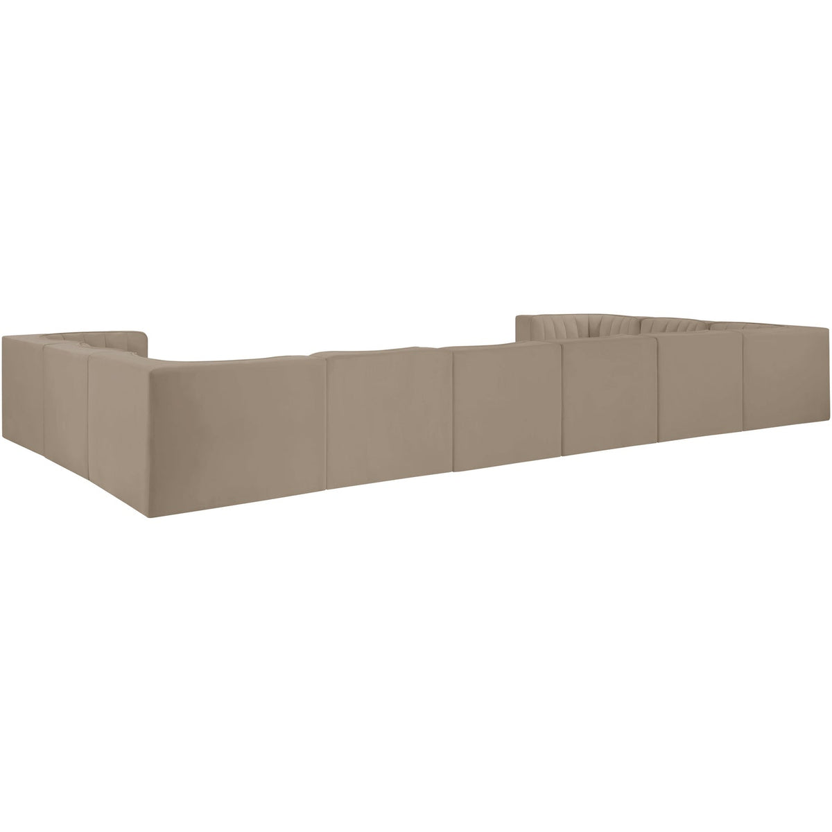 Rummi Beige Velvet Performance Fabric Upholstered 10 Piece Modular Sectional Sofa