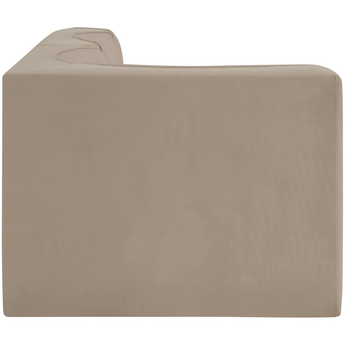 Rummi Beige Velvet Performance Fabric Upholstered 3 Piece Modular Sectional Sofa