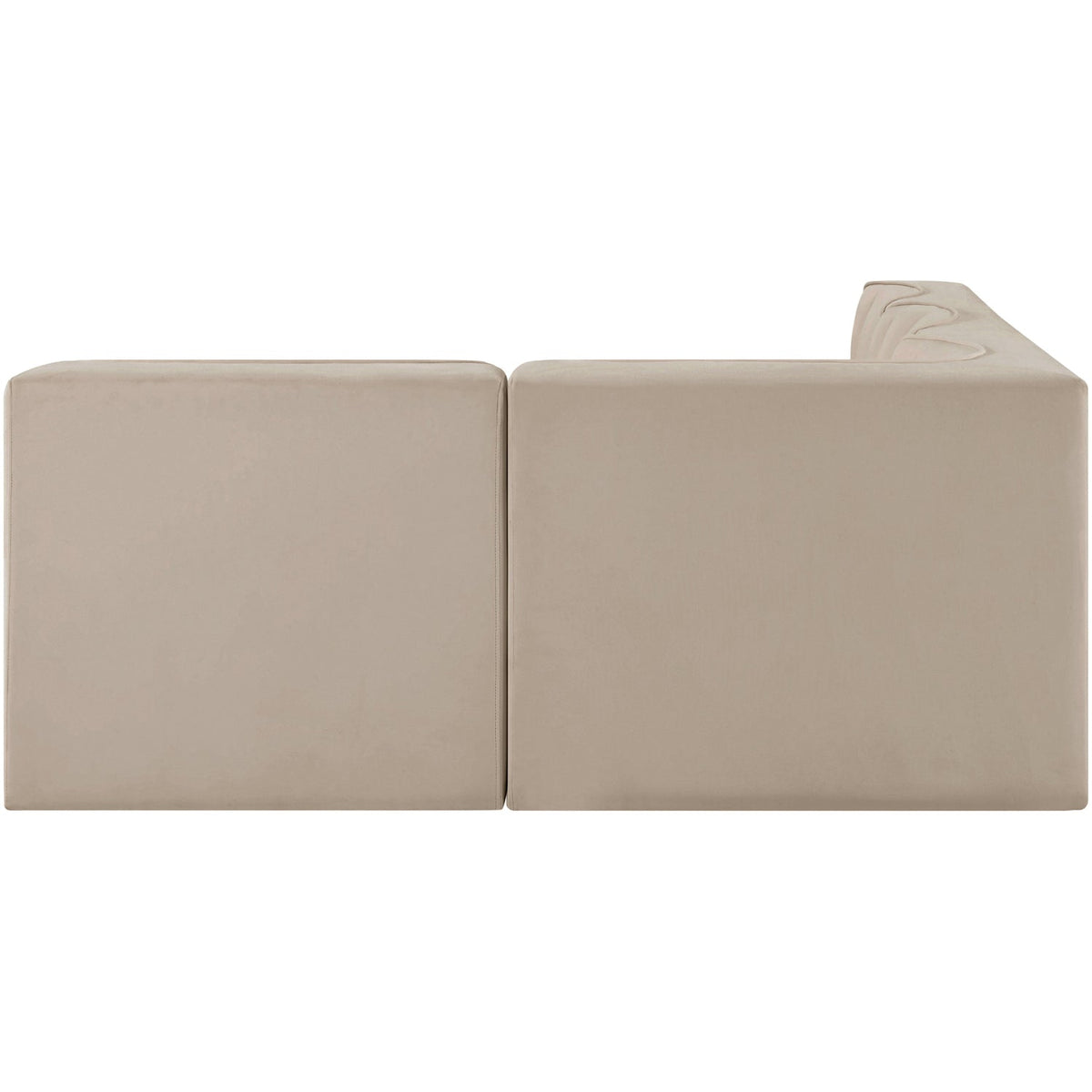 Rummi Beige Velvet Performance Fabric Upholstered 4 Piece Modular Sectional Sofa