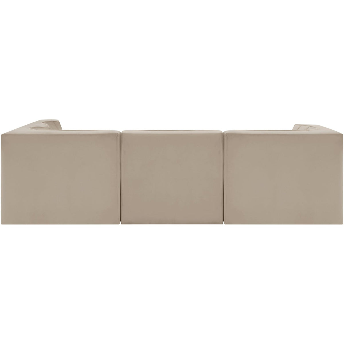 Rummi Beige Velvet Performance Fabric Upholstered 5 Piece Modular Sectional Sofa