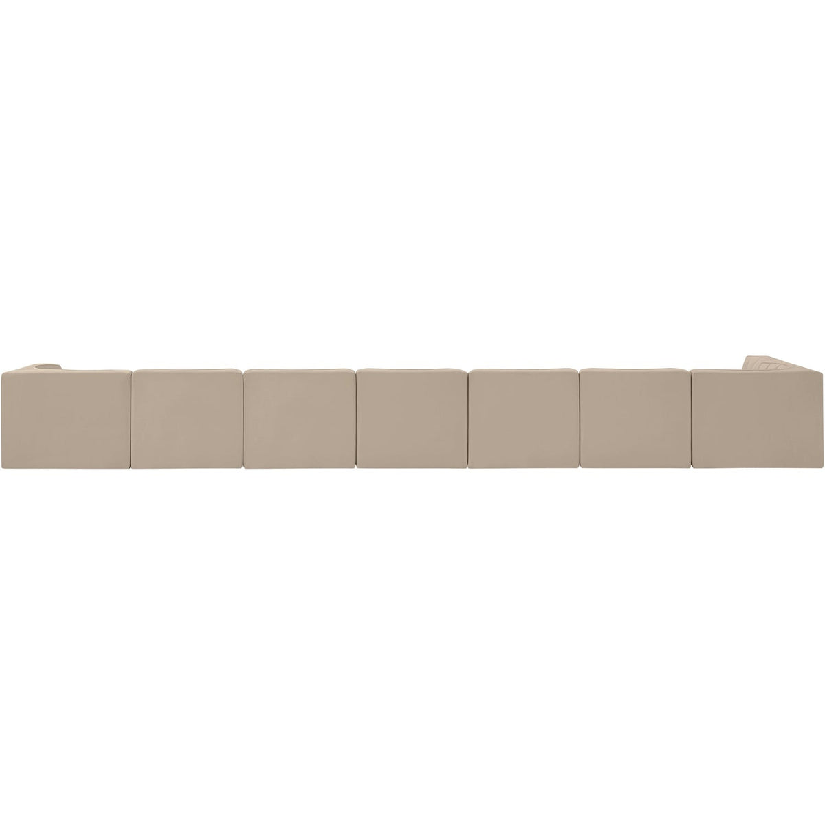 Rummi Beige Velvet Performance Fabric Upholstered 8 Piece Modular Sectional Sofa