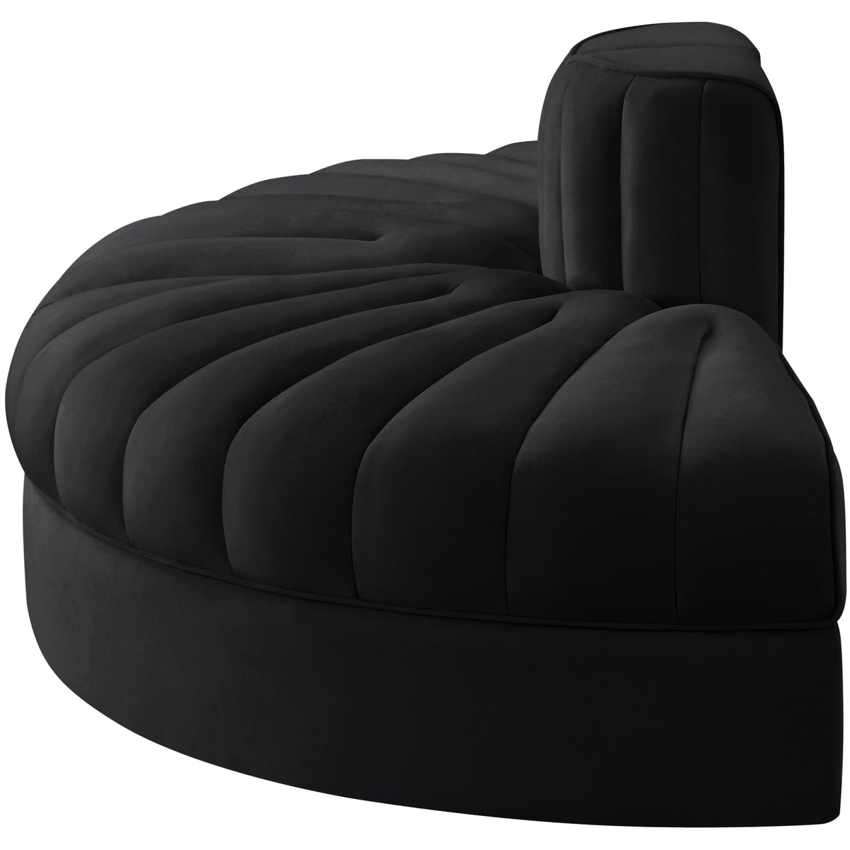 Rummi Black Velvet Performance Fabric Upholstered 2Piece. Modular Sofa
