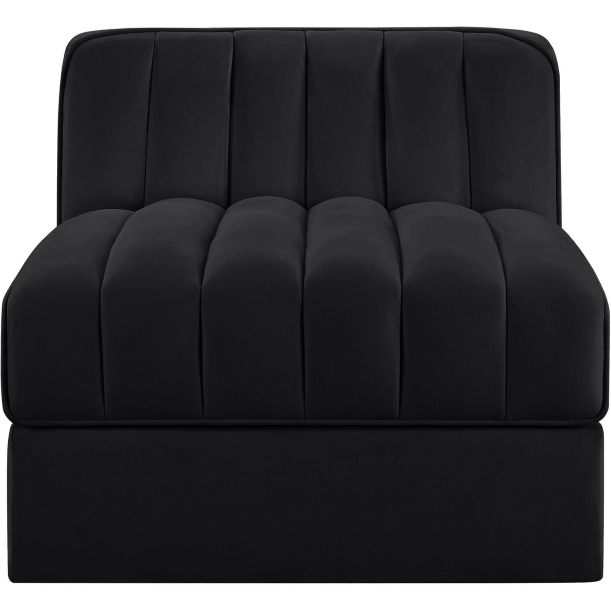 Rummi Black Velvet Performance Fabric Upholstered Modular Chair